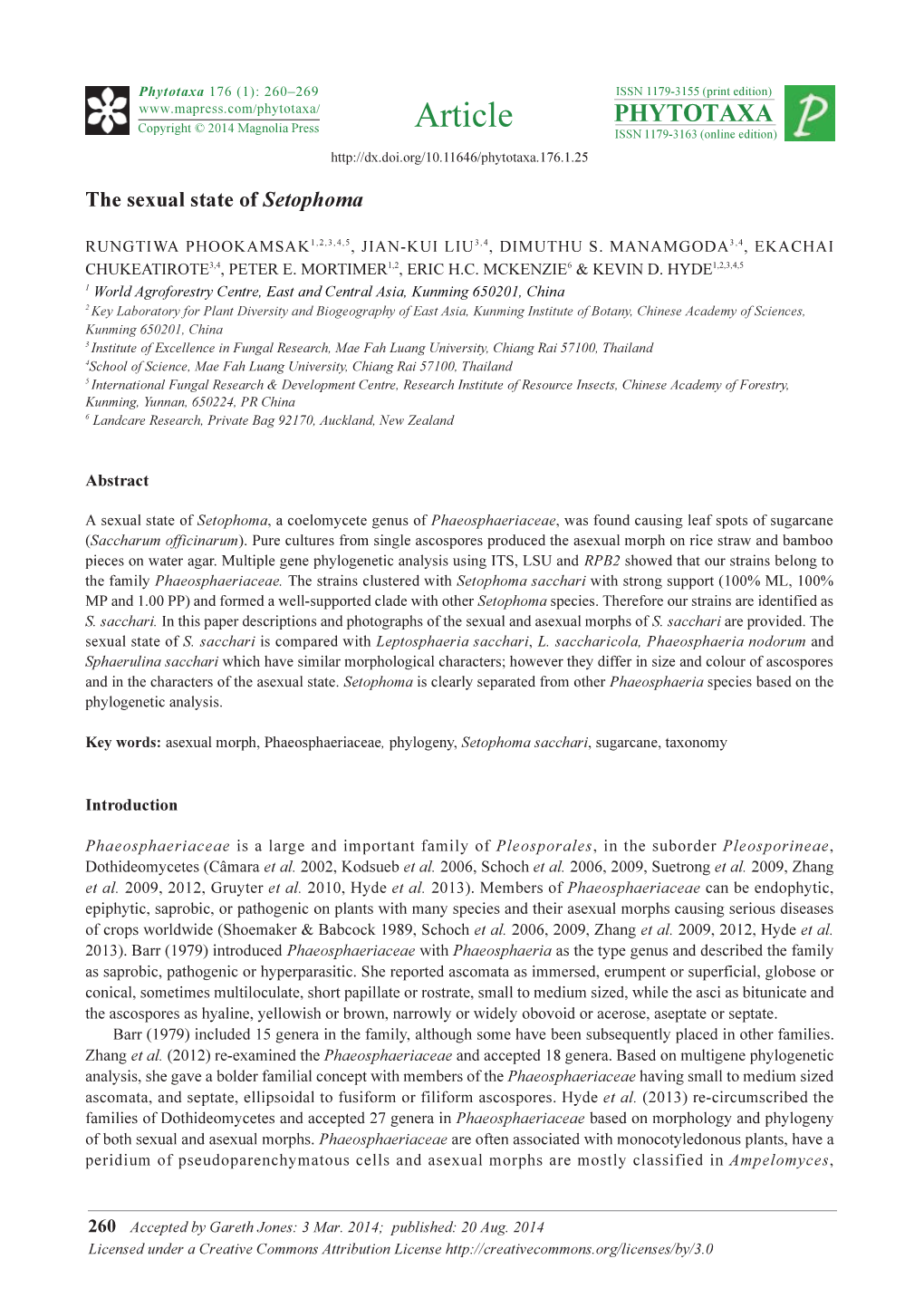 The Sexual State of Setophoma