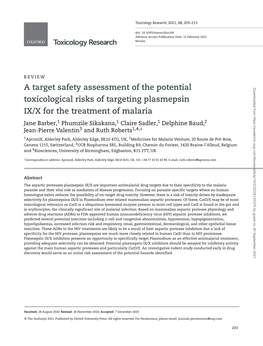 A Target Safety Assessment of the Potential Toxicological Risks Of