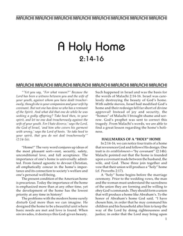 A Holy Home (Malachi 2:14-16)