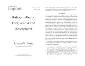 Bishop Butler on Forgiveness and Resentment