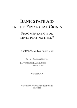 Bank State Aid in the Financial Crisis