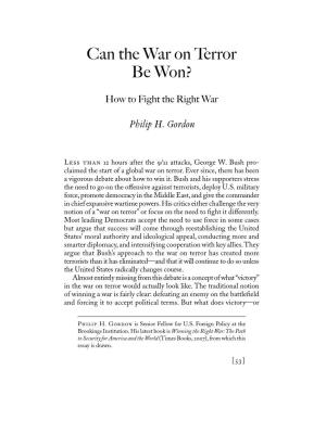 Can the War on Terror Be Won?