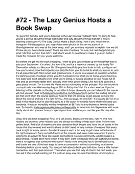 The Lazy Genius Hosts a Book Swap