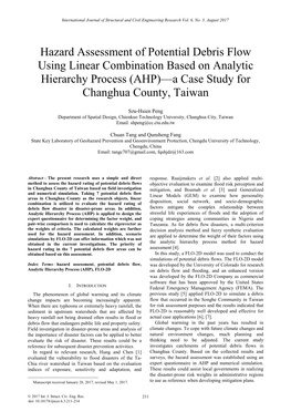 (AHP)—A Case Study for Changhua County, Taiwan