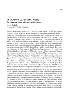 The Kham Magar Country, Nepal: Between Ethnic Claims and Maoism Anne De Sales (Translated by David N