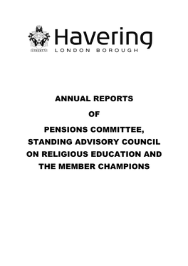 Annual Reports of Pensions Committee, Standing Advisory