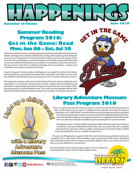 Summer Reading Program 2016: Get in the Game