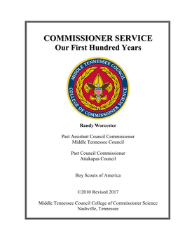 Commissioner Service, the First Hundred Years