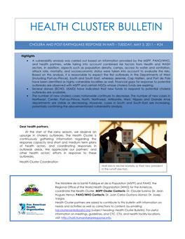 Health Cluster Bulletin