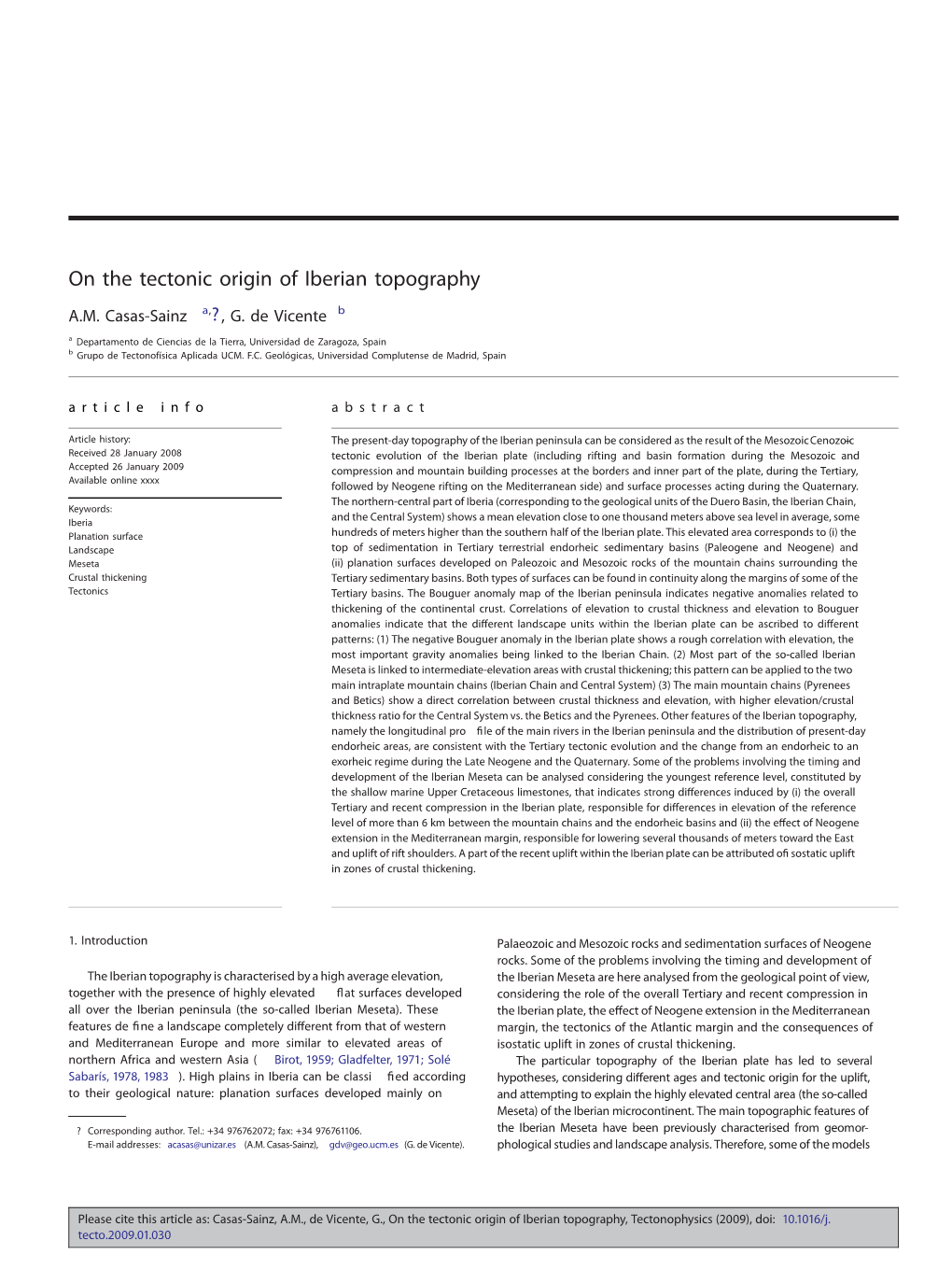 On the Tectonic Origin of Iberian Topography