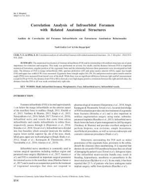Correlation Analysis of Infraorbital Foramen with Related Anatomical Structures