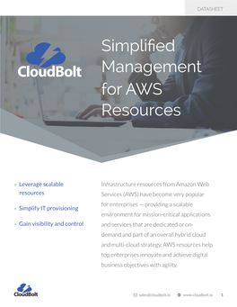 Cloudbolt AWS Datasheet