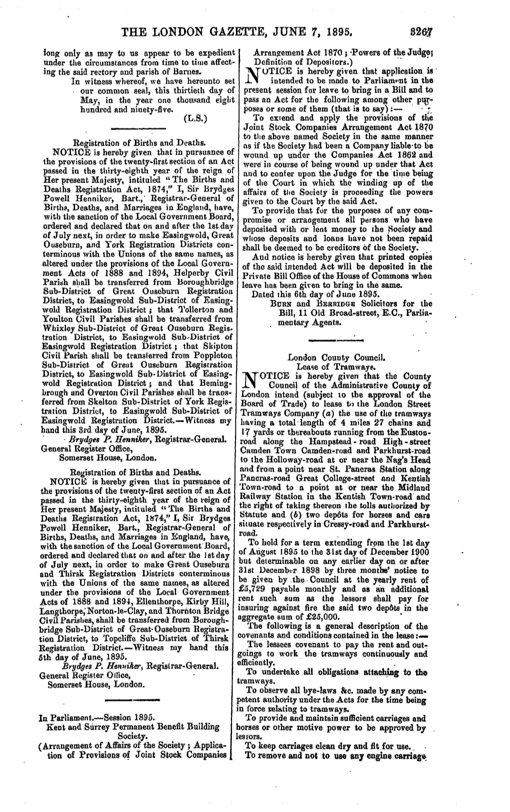 The London Gazette, June 7, 1895, 32$?