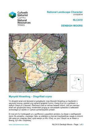 National Landscape Character NLCA10 DENBIGH MOORS Mynydd Hiraethog – Disgrifiad Cryno