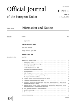 Official Journal C 293 E Volume 49 of the European Union 2 December 2006