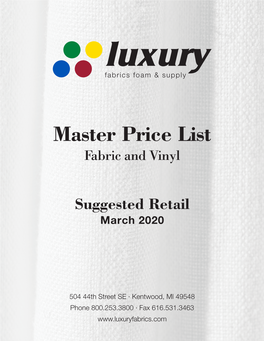 2020 Master Price List.Pdf