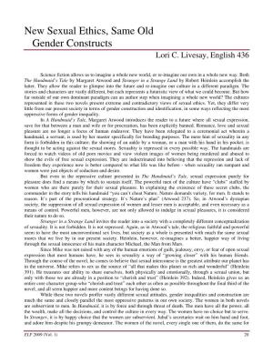 New Sexual Ethics, Same Old Gender Constructs Lori C