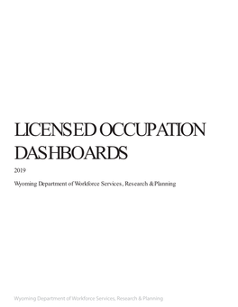 Licensed Occupation Dashboards 2019