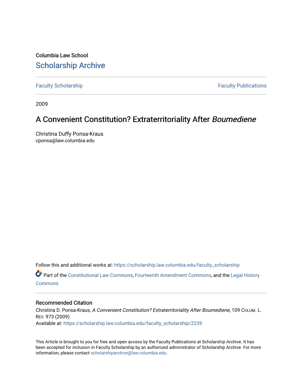 A Convenient Constitution? Extraterritoriality After Boumediene