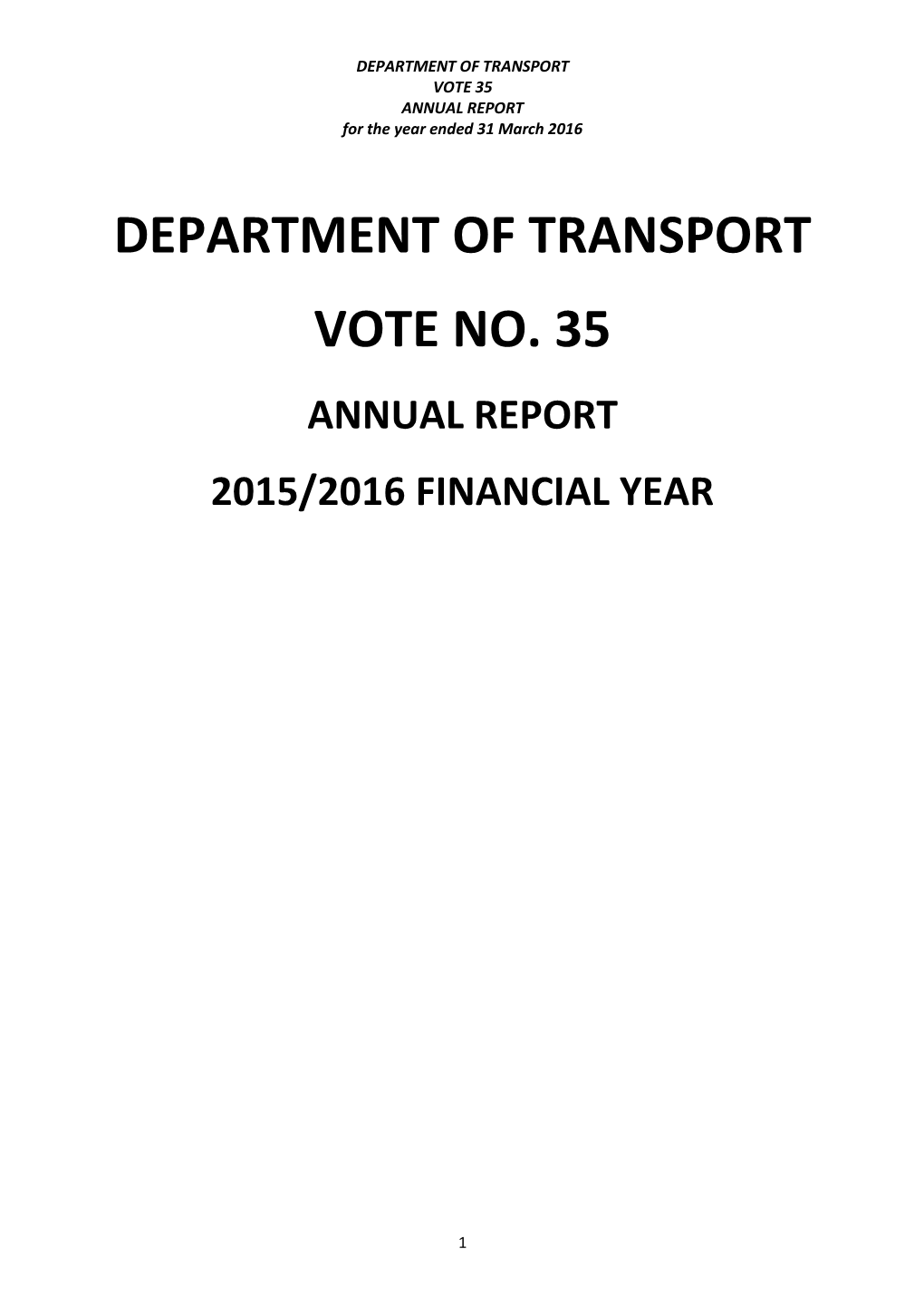 ANNUAL REPORT for the Year Ended 31 March 2016