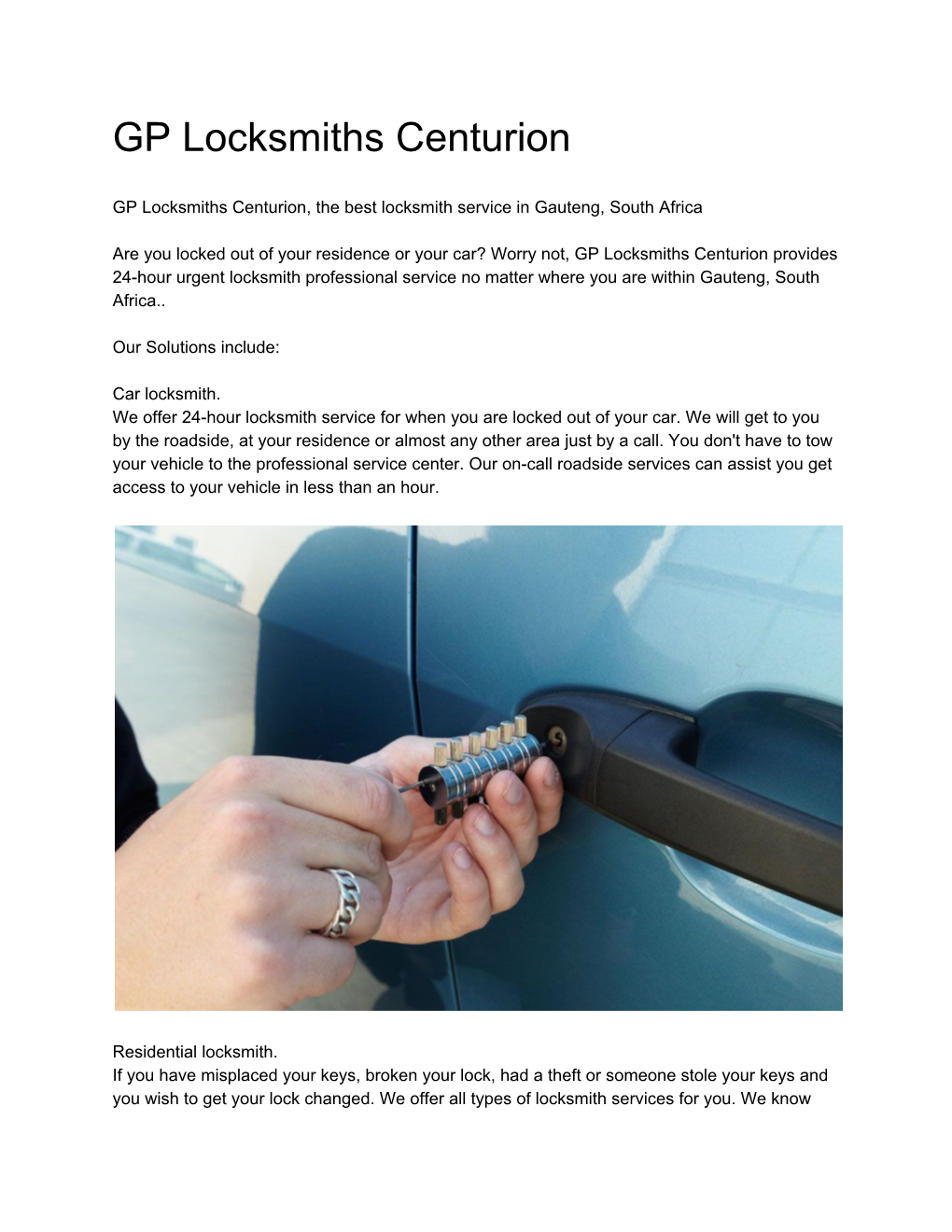 GP Locksmiths Centurion