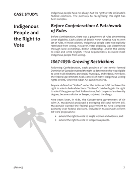 Indigenous People and the Right to Vote