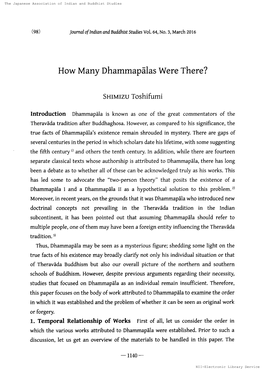 How Many Dhammapalas Were There?