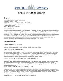 Spring 2020 Study Abroad