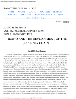 Idaho and the Development of the J.C.Penney Chain