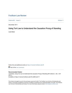 Using Tort Law to Understand the Causation Prong of Standing
