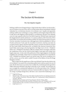 The Section 92 Revolution