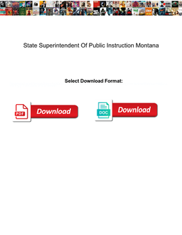 State Superintendent of Public Instruction Montana