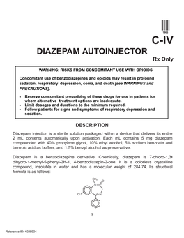 DIAZEPAM AUTOINJECTOR Rx Only