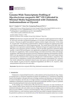 Genome-Wide Transcriptome Profiling of Mycobacterium Smegmatis MC2