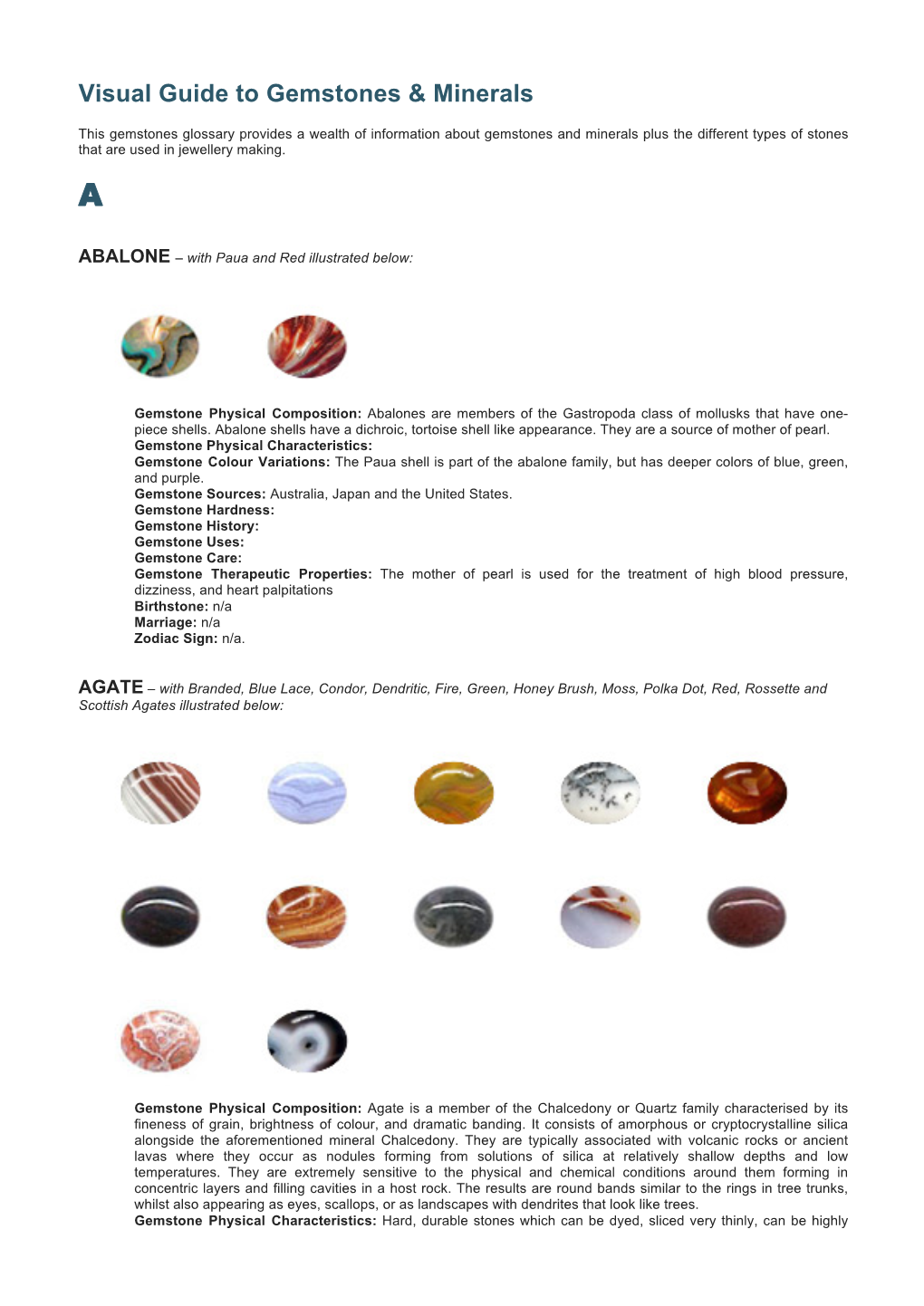 Visual Guide to Gemstones.Docx