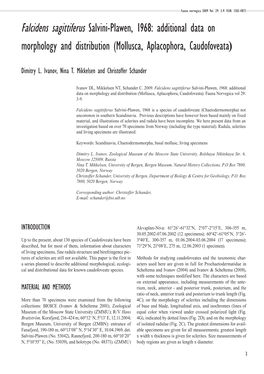 Falcidens Sagittiferus Salvini-Plawen, 1968: Additional Data on Morphology and Distribution (Mollusca, Aplacophora, Caudofoveata)