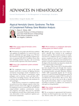 Advances in Hematology