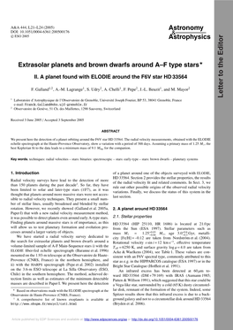 Extrasolar Planets and Brown Dwarfs Around A–F Type Stars