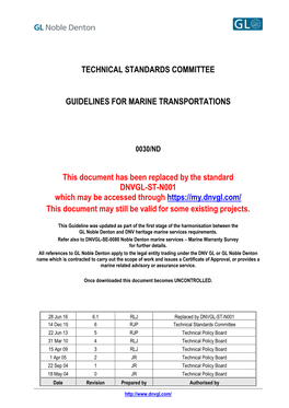 0030/ND Guidelines for Marine Transportations