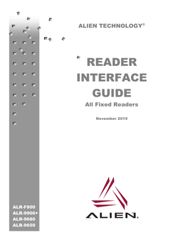 Reader Interface Guide for Alien RFID Readers