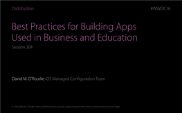 Best Practices for Building Apps Used in Business and Education 0.9