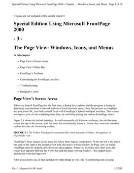 Special Edition Using Microsoft Frontpage 2000 - Chapter ...: Windows, Icons, and Menu Page 1 of 15