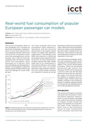 Real-World Fuel Consumption of Popular European Passenger Car Models