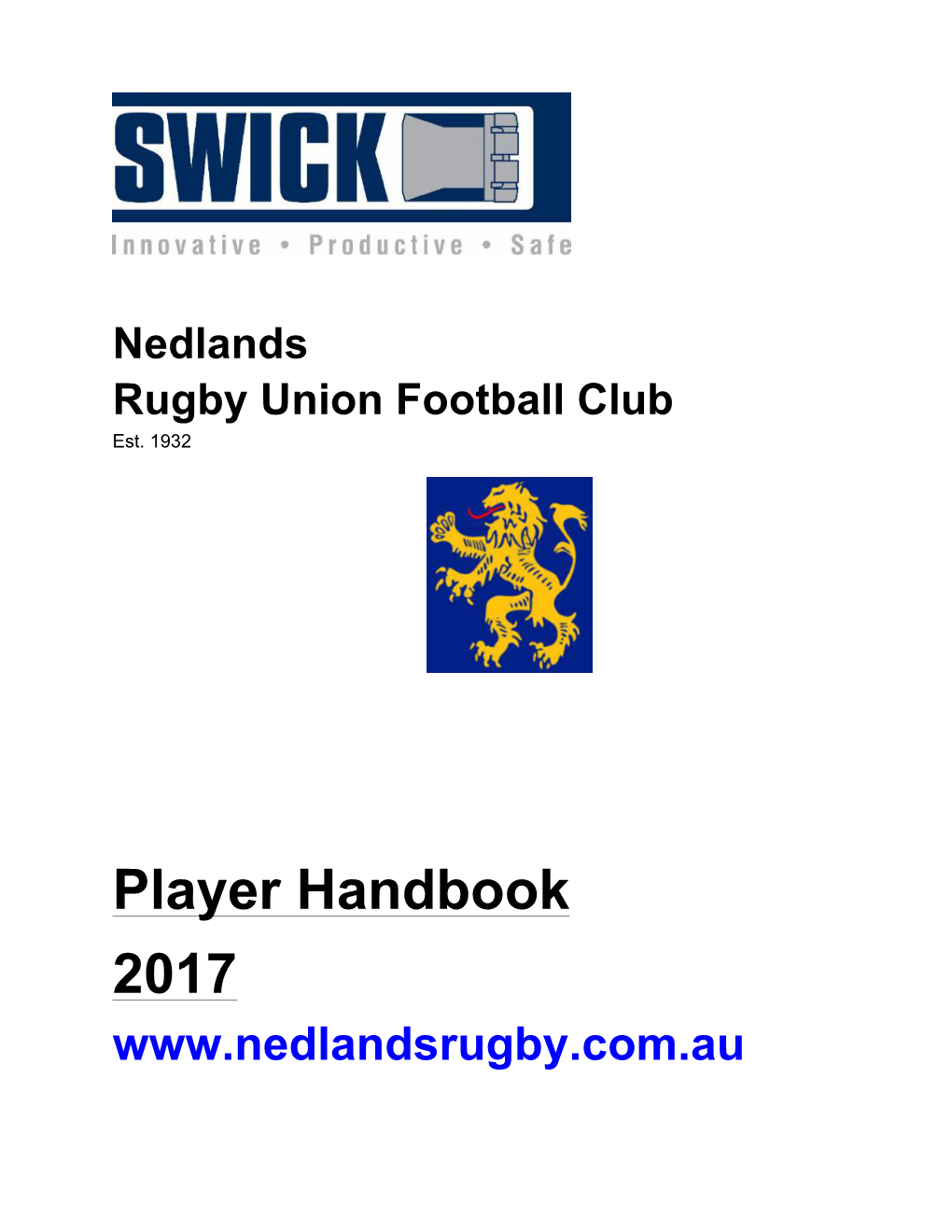 2017 Nedlands Players Handbook