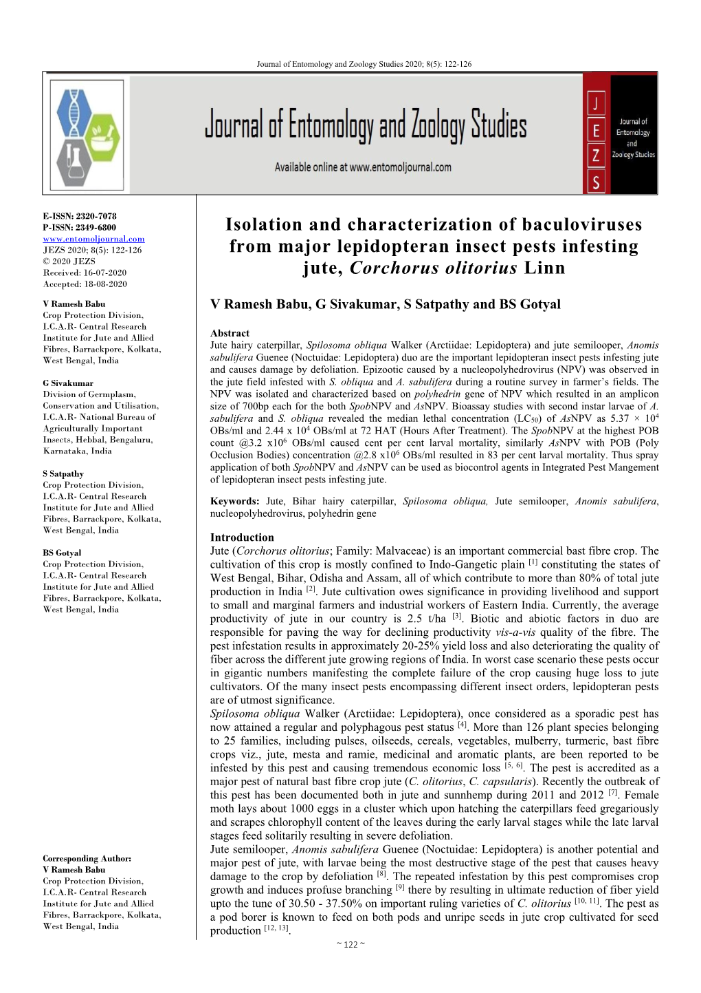 Isolation and Characterization of Baculoviruses from Major