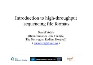 Introduction to High-Throughput Sequencing File Formats