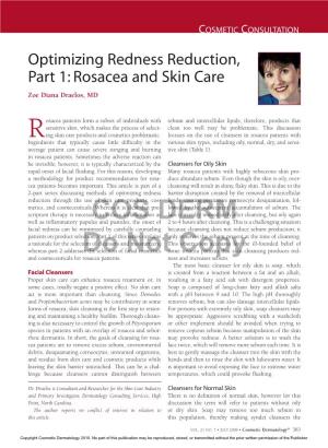 Rosacea and Skin Care Zoe Diana Draelos, MD