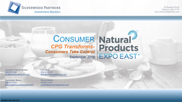 CPG Transforms- Consumers Take Control September 2018
