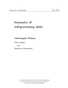 Dynamics of Self-Gravitating Disks