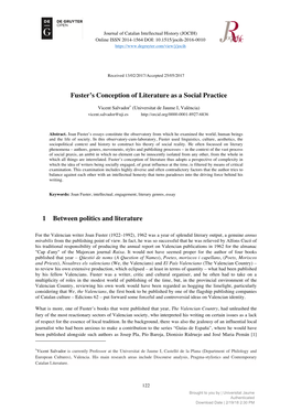 1.10 Fuster's Conception of Literature As a Social Practice